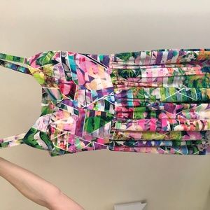 Amanda Uprichard 100% rainbow silk mini dress